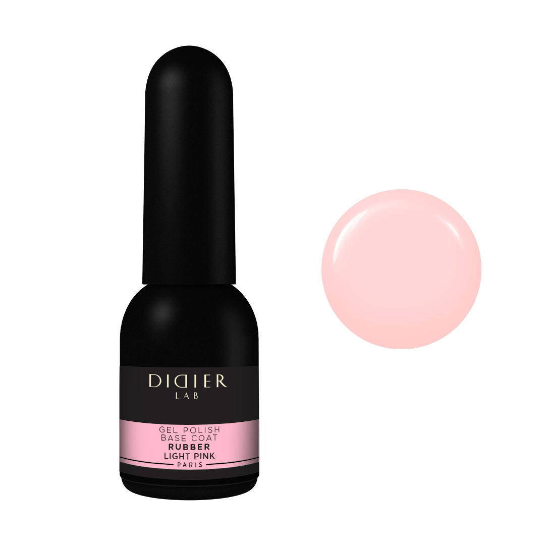 Gel polish, Rubber base coat, light pink, 10ml