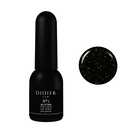 Gel polish "Didier Lab", Glitter Top coat No Wipe, No1, 10ml