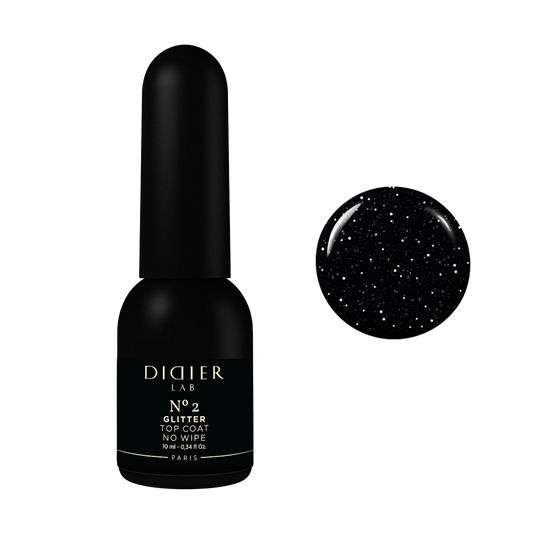 Gel polish "Didier Lab", Glitter Top coat No Wipe, No2, 10ml